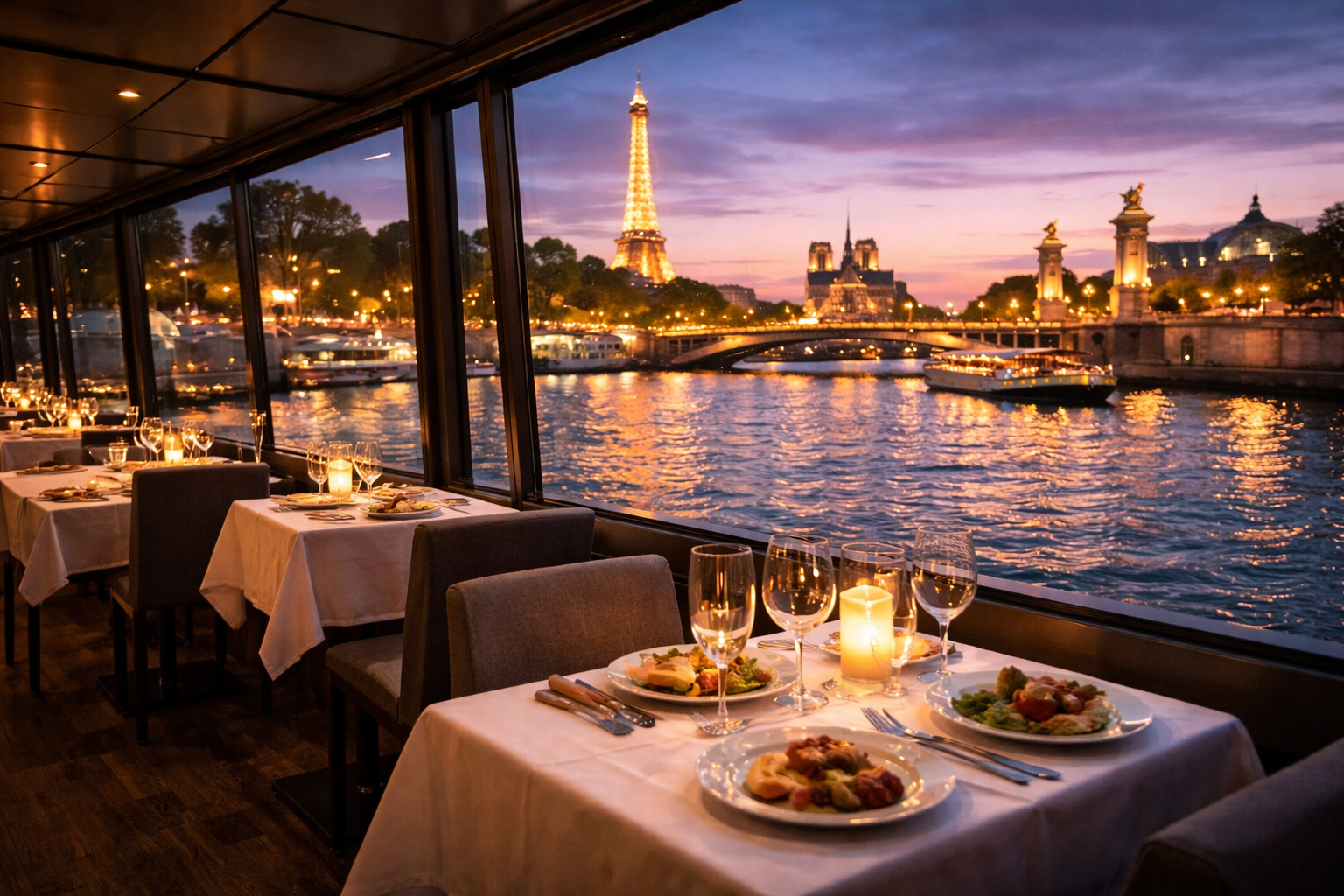 Quelle place choisir dans un dîner croisière sur la Seine ?